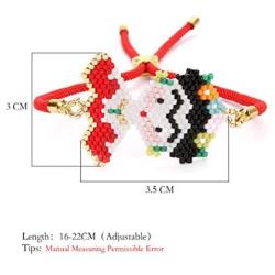 Lingdong Frida Kahlo Bracelet Seed Beads Miyuki Bracelets Handmade Woven Jewelry for Women Girls