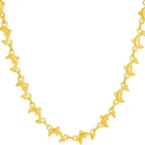 LIFETIME JEWELRY Dolphin Link Chain Necklace for Women and Men 24k Gold Plated LIFETIME JEWELRY Dolphin Link Chain Necklace for Women and Men 24k Gold Plated