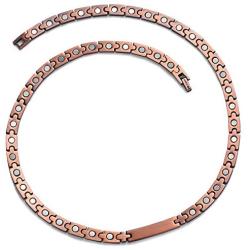 RainSo Elegant Crystal Copper Magnetic Therapy Necklace for Women Pain Relief for Arthritis Adjustable