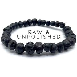 Adult Raw Baltic Amber Bracelet - All Natural Pain Relief for Adults to Help Migraines, Sinus, Arthritis and More! Raw Dark Cherry (Large)