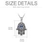 Hamsa Hand Necklace 925 Sterling Silver Cubic Zirconia Evil Eye Lotus Pendant Necklace Vintage Pendant Jewelry for Women or Men