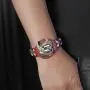 Gloalwin Jewellery Leather Bracelet for Men Genuine Leather Cuff Stainless Steel Adjustable Unisex Wristband (Red)