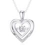 14k Gold Created Moissanite Heart Pendant Necklace for Women, Real Gold Anniversary Jewelry for Wife, Gifts for Her, 16-18 Inch