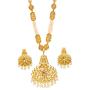 Bindhani Bollywood Style Jewellery Traditional Wedding Bridal Gold Plated Kundan Pearl Mala Pendant Necklace Earrings Jewelry Set for Women by Indian Artisan