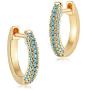 MYEARS Women Gold Huggie Hoop Earrings Ear Stud Cuff Diamond CZ Turquoise Inlay Half Sleeper 14K Gold Filled Tiny Boho Beach Simple Delicate Handmade Hypoallergenic Jewelry Gift