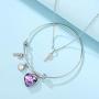 SHAARMS Initial Bracelet 26 Letter Necklace Love Heart Girls Gifts, Stainless Steel Name Necklaces Adjustable Chains Bracelet, Birthday Gifts with Jewely Box