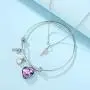 SHAARMS Initial Bracelet 26 Letter Necklace Love Heart Girls Gifts, Stainless Steel Name Necklaces Adjustable Chains Bracelet, Birthday Gifts with Jewely Box