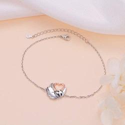 925 Sterling Silver Cute Animal Sloth Heart Earrings Bracelet Ring Pendant Necklace Gift for Women Teen Girls