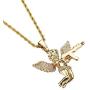 XINAOBAOLUO Hip-HOP Angel Pendant Necklace Mens Womens Gold Plated Stainless Steel Chain Jewelry Gift for Goodfriend
