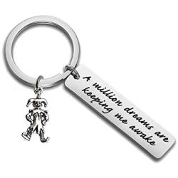 Zuo Bao Inspirational Gift Greatest Showman Inspired PT Barnum Joker Jewelry Dreamer Gift A Million Dreams are Keeping Me Awake Keychain