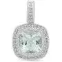 Dazzlingrock Collection 14K 7 MM Cushion Cut Ladies Halo Style Pendant (Silver Chain Included), White Gold Dazzlingrock Collection 14K 7 MM Cushion Cut Ladies Halo Style Pendant (Silver Chain Included), White Gold