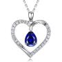 HAOSG 925 Sterling Silver Love Heart February Birthstone Created Amethyst Necklace Valentines Day Birthday Jewelry Gifts for Her Women Girls, 16''+2'' Adjustable Chain