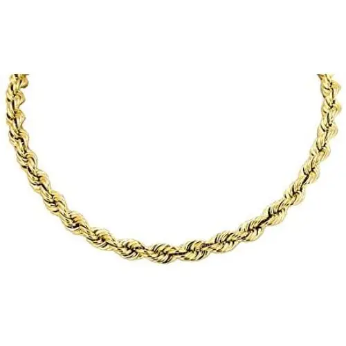Hollow Rope Chain Real 10K Yellow Gold Necklace 2.5MM 16'' to 28'' Hollow Rope Chain Real 10K Yellow Gold Necklace 2.5MM 16'' to 28''