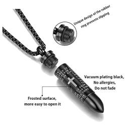 Memorial Keepsake Cremation Urn Ashes Necklace Bullet English Version Lords Prayer Pendant