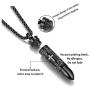 Memorial Keepsake Cremation Urn Ashes Necklace Bullet English Version Lords Prayer Pendant