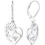 YL Mother and Daughter Earrings Sterling Silver Mum Hold Child Heart Dangle Drop Earrings Jewelry for Mom