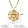 TEAMER Key of Solomon Seal Pendant Necklace Gold Stainless Steel Pentacle Talisman Wiccan Jewelry for Men Women