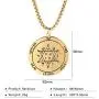 TEAMER Key of Solomon Seal Pendant Necklace Gold Stainless Steel Pentacle Talisman Wiccan Jewelry for Men Women TEAMER Key of Solomon Seal Pendant Necklace Gold Stainless Steel Pentacle Talisman Wiccan Jewelry for Men Women