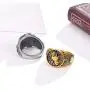 FaithHeart Egypt Eye of Horus Symbol Ring Punk Retro Biker Rings, Gold Plated/Stainless Steel Prayer Hands Ring for Men Size 7,8,9,10,11,12 Customize Available (Send Gift Box), Protection Signet Rings