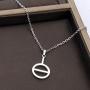 CENWA Agender Symbol Necklace Non-Binary Gender Androgyne Androgyny Sign Genderqueer Genderfluid Bigender Trigender