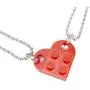 GEAREDC Brick Necklace for Couples, BFF Heart Friendship Necklace Set, Matching Necklaces for Mom and Daughter, Cute Love Heart Brick Birthday GEAREDC Brick Necklace for Couples, BFF Heart Friendship Necklace Set, Matching Necklaces for Mom and Daughter, Cute Love Heart Brick Birthday
