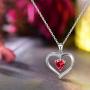 ✦Gifts for Mothers Day✦ Forever Love Heart Necklace Jewelry 18K White Gold/ Rose Gold Plated 925 Sterling Silver Birthstone Pendant Necklace with 5A Cubic Zirconia Birthday Gifts for Women and Girls