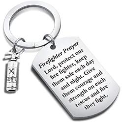 Fireman Prayer Keychain Fireman Graduation Gift Firemen Jewelry(Firefighter prayer KR)