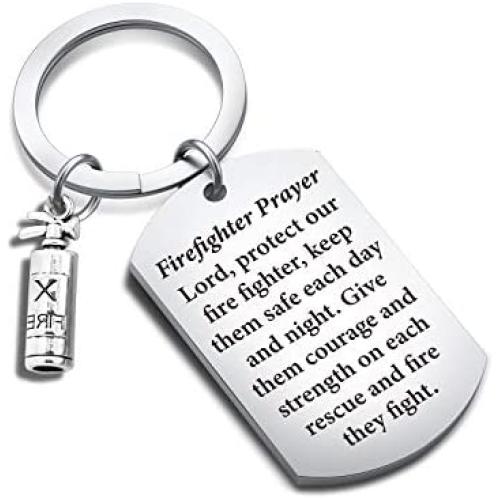Fireman Prayer Keychain Fireman Graduation Gift Firemen Jewelry(Firefighter prayer KR)