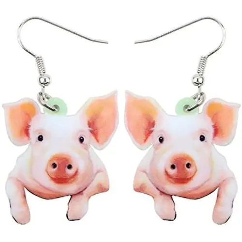 NEWEI Acrylic Drop Dangle Sweet Farm Pig Piggy Earrings Animal Jewelry For Girl Women Charms Gift NEWEI Acrylic Drop Dangle Sweet Farm Pig Piggy Earrings Animal Jewelry For Girl Women Charms Gift