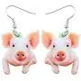 NEWEI Acrylic Drop Dangle Sweet Farm Pig Piggy Earrings Animal Jewelry For Girl Women Charms Gift NEWEI Acrylic Drop Dangle Sweet Farm Pig Piggy Earrings Animal Jewelry For Girl Women Charms Gift