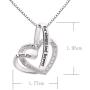 ALOV Jewelry Sterling Silver I Love You for Always and Forever Love Heart Cubic Zirconia Necklace