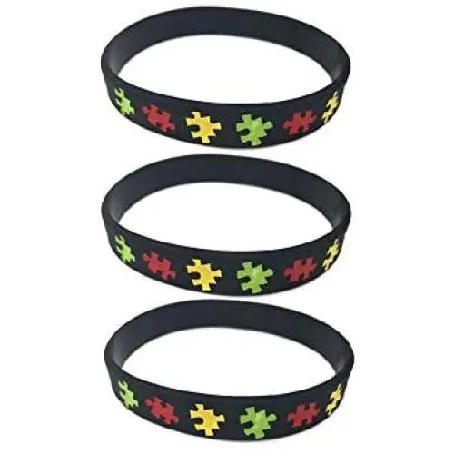 JOYID Autism Awareness Bracelet Silicone Rubber Band Elastic Wristbands Jewelry JOYID Autism Awareness Bracelet Silicone Rubber Band Elastic Wristbands Jewelry