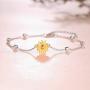 PRAYMOS Sunflower Bracelet Jewelry Women 925 Sterling Silver Adjustable Ball Charm Chain Decent Gifts for Her