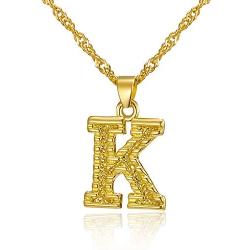kelistom Initial Necklace for Women Men Teen Girls Boys, 18K Gold Plated Twisted Link Chain Gothic 26 Letters Pendant Necklace with Extension