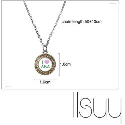 LLsuy Alpha Kappa Alpha Necklace Sorority Jewelry AKA Sorority Gifts for Women Girls