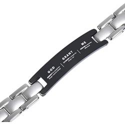 Crosstraxx Serenity Motivational Prayer Bracelet - Titanium Magnetic Therapy Encouragement Jewelry - Unisex, Adjustable