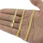 Nuragold 14k Yellow Gold 4.5mm Cuban Curb Link Chain Bracelet, Mens Womens Lobster Lock 7'' 7.5'' 8'' 8.5'' 9''