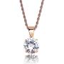 JINAO 15MM 4 Colors Solitaire Colorful Cubic Zirconia Pendant Necklace for Women Elegant Jewelry with Stainless Steel Rope Chain