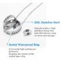 LYFML Heart Cremation Jewelry Urn Necklace for Ashes, Keepsake Pendant Made of Titanium Steel, Engraved''No Longer by My Side, Forever in My Heart'' Come with Filling Kit