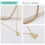 FAMARINE Gold Choker Layered Necklace for Women 4MM, Fashion Geometric Pandent 2 Layered Necklaces for Teen Girls Gift, 18K Gold Plated