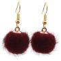 XCFS 10 Pairs POM POM Fur Balls Tassel Dangle Earrings 18K Gold Plated 10 colors Faux Plush Pompon Ball Earring For Women Girls