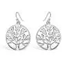 Tisoro 925 Solid Sterling Silver Filigree Tree of Life Dangle Hoop Earrings, 25mm Circle Dangling Jewelry Tisoro 925 Solid Sterling Silver Filigree Tree of Life Dangle Hoop Earrings, 25mm Circle Dangling Jewelry