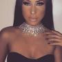 Nicute Festival Rhinestone Choker Necklace Full Crystal Silver Necklaces Chain Summer Club Neck Jewelry Accessories for Women and Girls