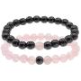 ZHEPIN 8MM Couples Bracelets Natural Amethyst Black Agate Hematite Rose Quartz Lava Stone Gemstone Bracelet for Women Men Energy Healing Stone Crystals