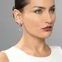 Peora Sterling Silver Earrings for Women, Halo Drop Oval Shape in Natural, Created and Simulated Gemstones