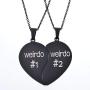MJartoria Best Friend Necklaces BFF Necklace for 2 Friendship Valentines Day Gifts Split Heart Necklace Weirdo 1 Weirdo 2 Best Friends Forever Pendant Set