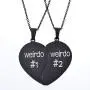MJartoria Best Friend Necklaces BFF Necklace for 2 Friendship Valentines Day Gifts Split Heart Necklace Weirdo 1 Weirdo 2 Best Friends Forever Pendant Set MJartoria Best Friend Necklaces BFF Necklace for 2 Friendship Valentines Day Gifts Split Heart Necklace Weirdo 1 Weirdo 2 Best Friends Forever Pendant Set