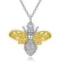 Gold Bee / Gold Seahorse / Silver Hedgehog Pendant Necklace, 925 Sterling Silver Personalized Animals Necklace for Women Men Girls Boys Children Jewelry Gift 18+2 Extender (Gift Box included)
