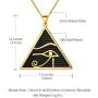 beautlace Egyptian Eye of Horus/Ankh Cross Necklace Silver/18K Gold/Black Gun Plated Ancient Triangle Eyes of Evil Symbol of Protection Pendant for Men and Women KP0036