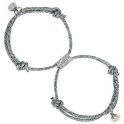 Couple Magnetic Bracelet Set Mutual Attraction Rope Braided Couple Valentines Day Bracelets Gift Jewelry Set for Couple Women Men His and Hers